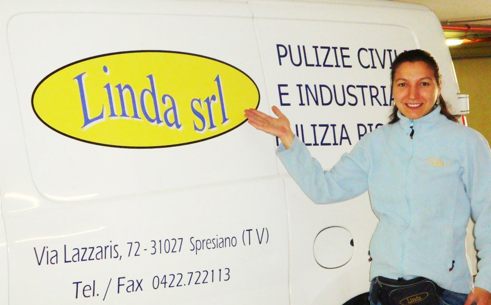 furgone dipendente logo linda impresa pulizie professionali